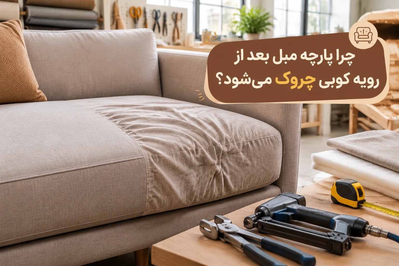 چرا پارچه مبل بعد از رویه کوبی چروک می شود؟